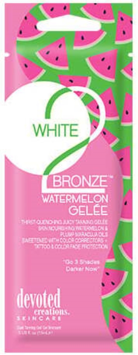 White 2 Bronze Watermelon Accelerator Tanning Lotion By Devoted Creations - Packet